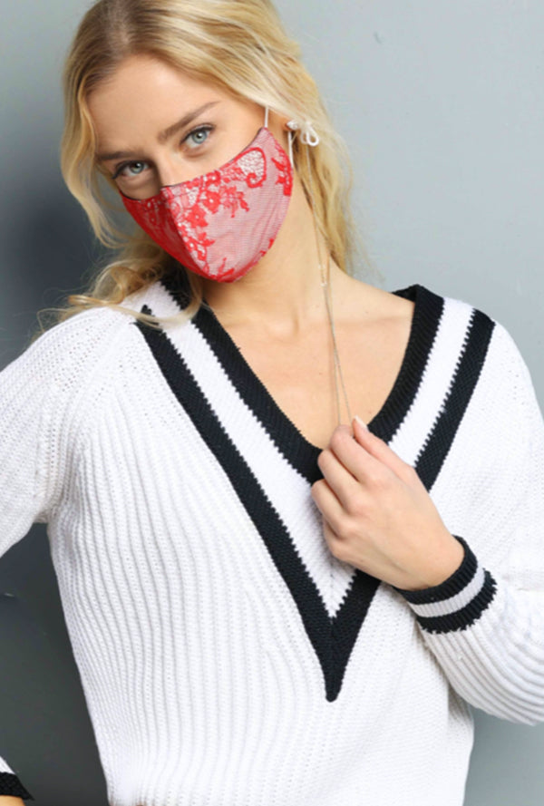 Laced Mask Red
