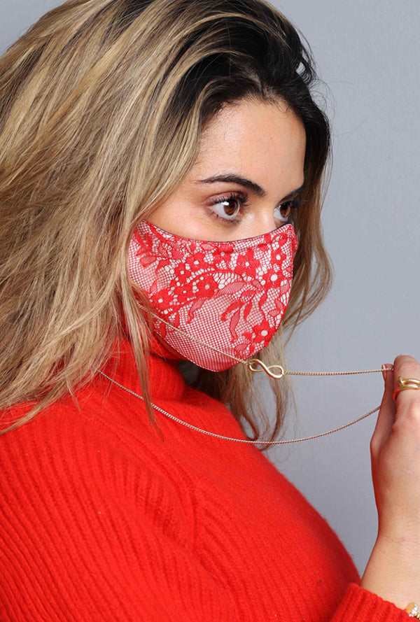 Laced Mask Red